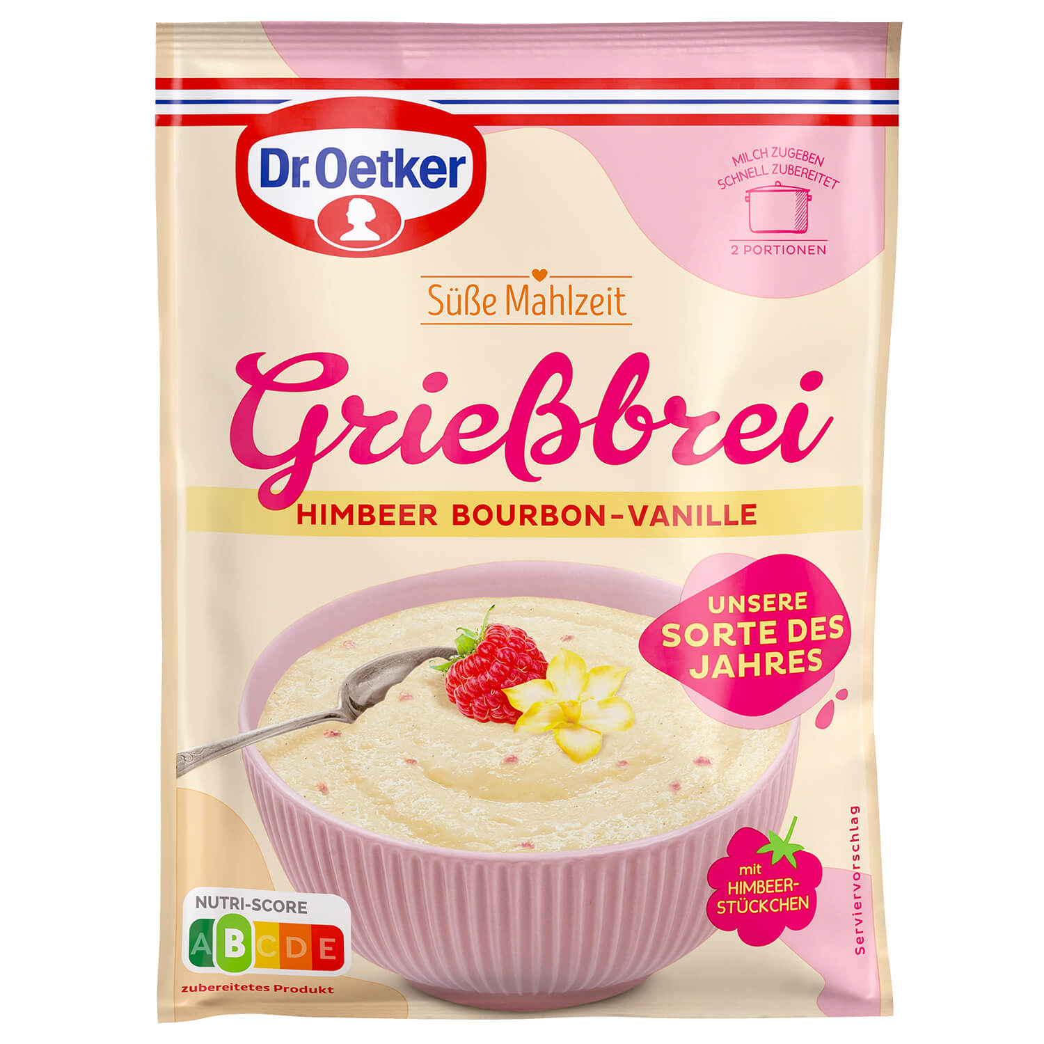 Grießbrei Himbeer Bourbon-Vanille