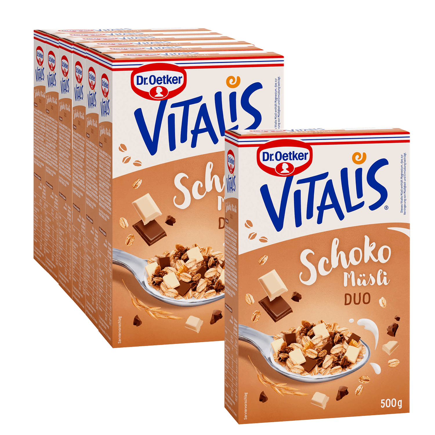 Vitalis SchokoDuo Müsli, 6er Pack + 1 gratis