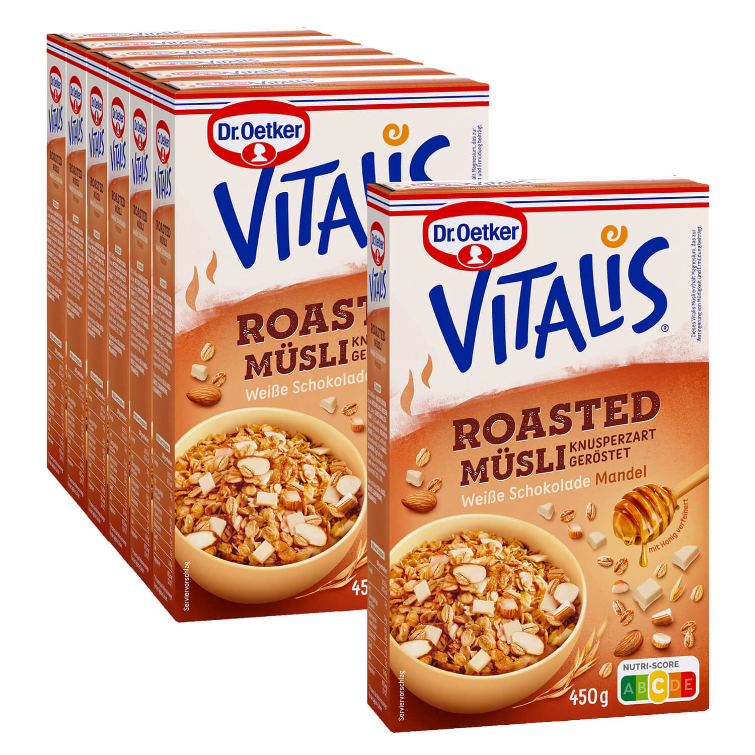 Vitalis Roasted Weiße Schokolade-Mandel, 6er Pack + 1 gratis