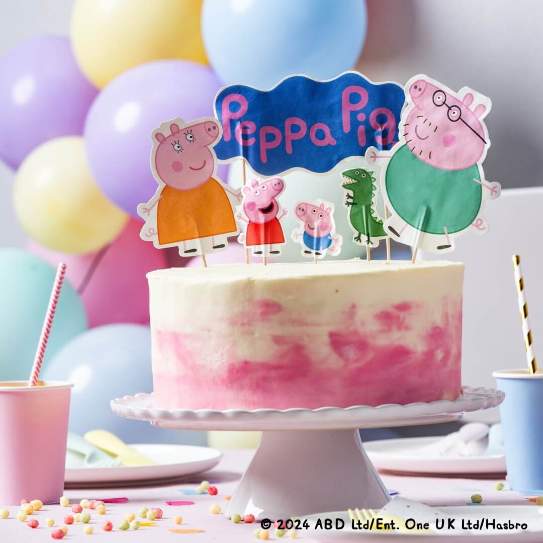 Papier Kuchen-Topper "Peppa & Familie", 6 St.