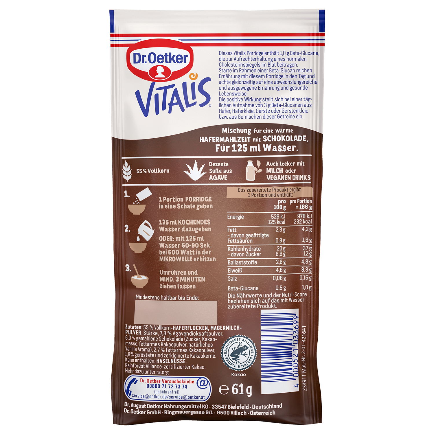 Vitalis Porridge Schokolade