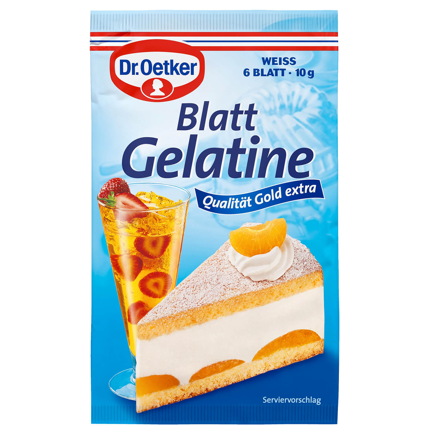 Blatt Gelatine weiß