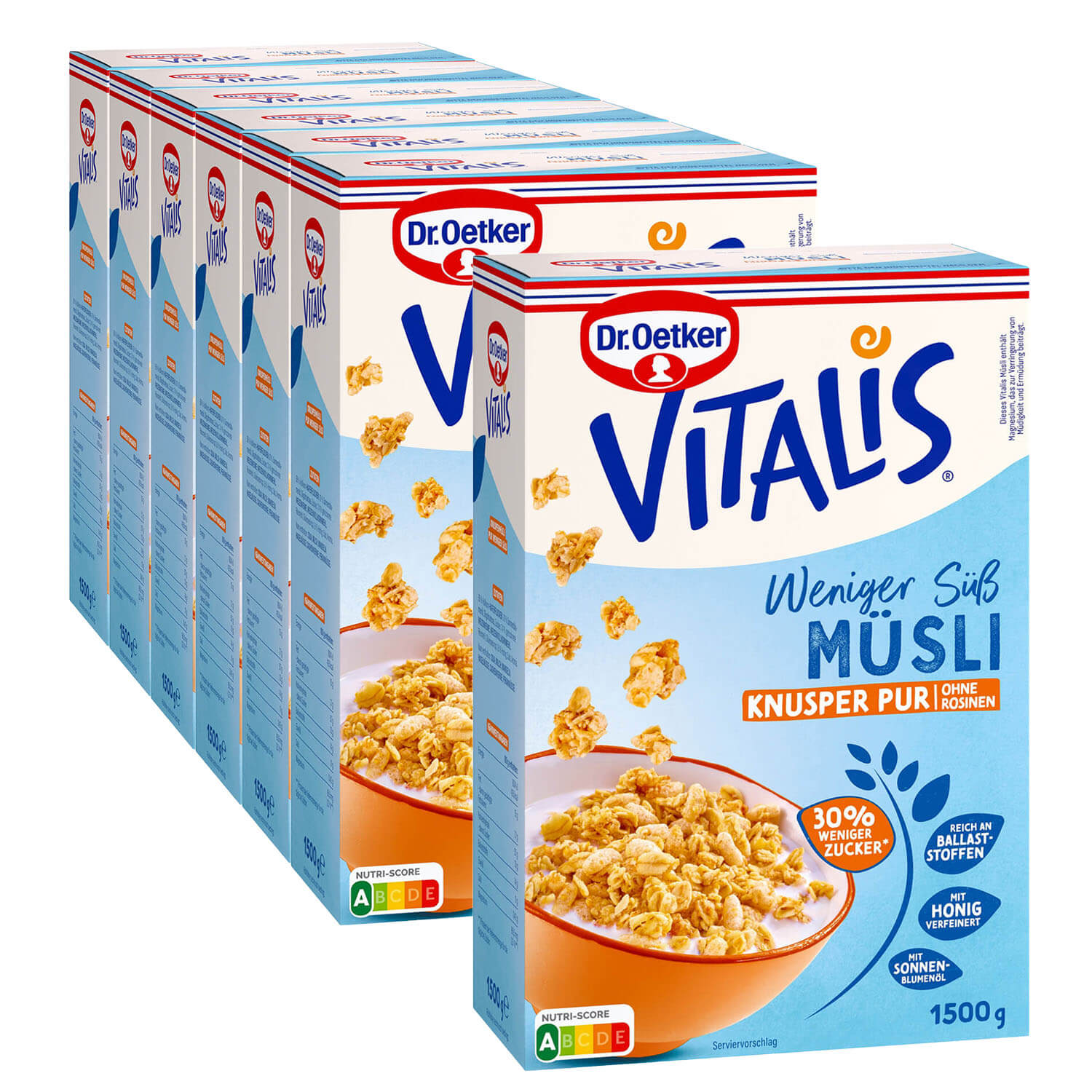 Vitalis Wen. süß Knusper Pur 1500g, 6er Pack + 1 gratis