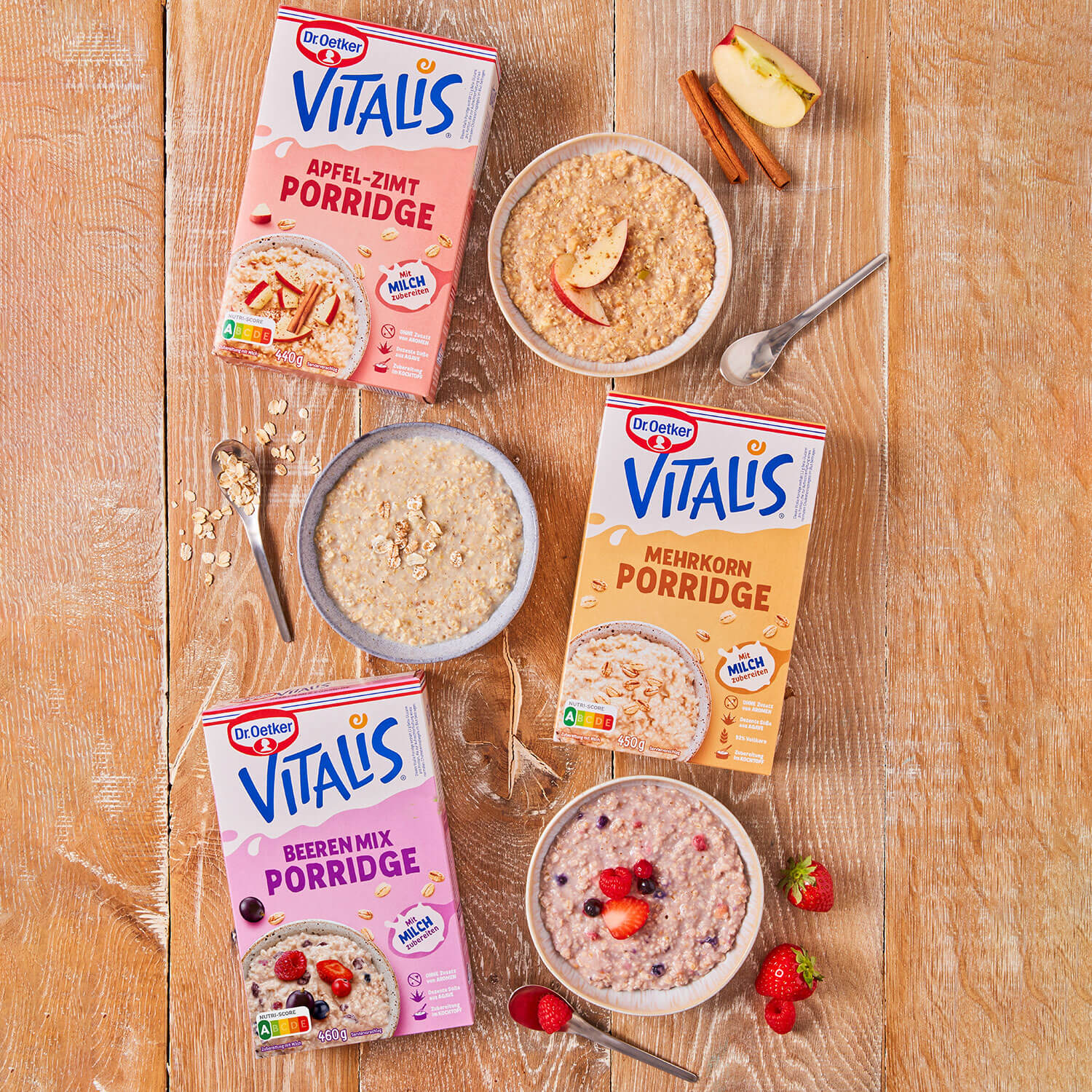 Vitalis Porridge Großpackung Beeren Mix