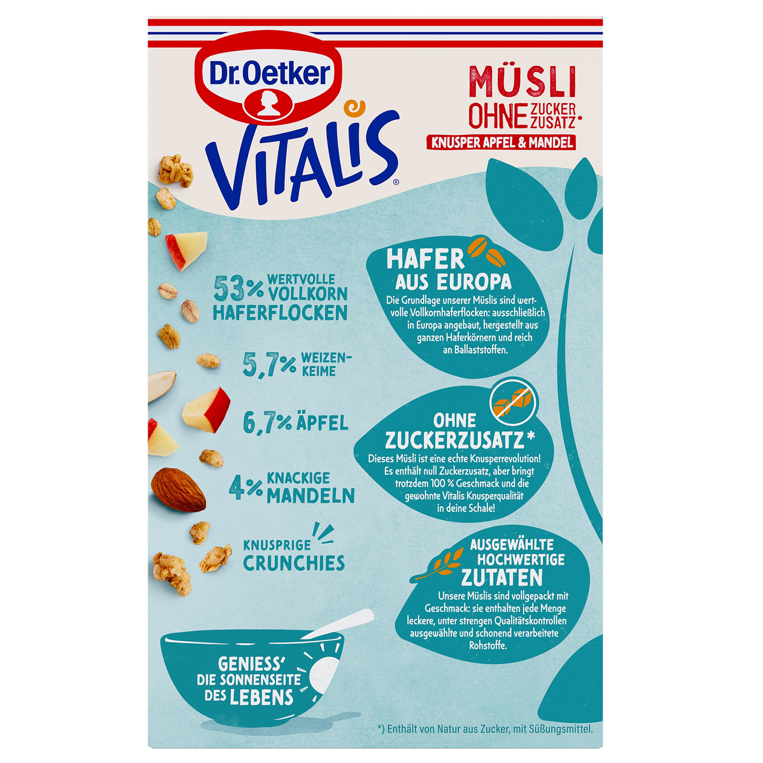 Vitalis ohne Zuckerzusatz Knusper Apfel & Mandel