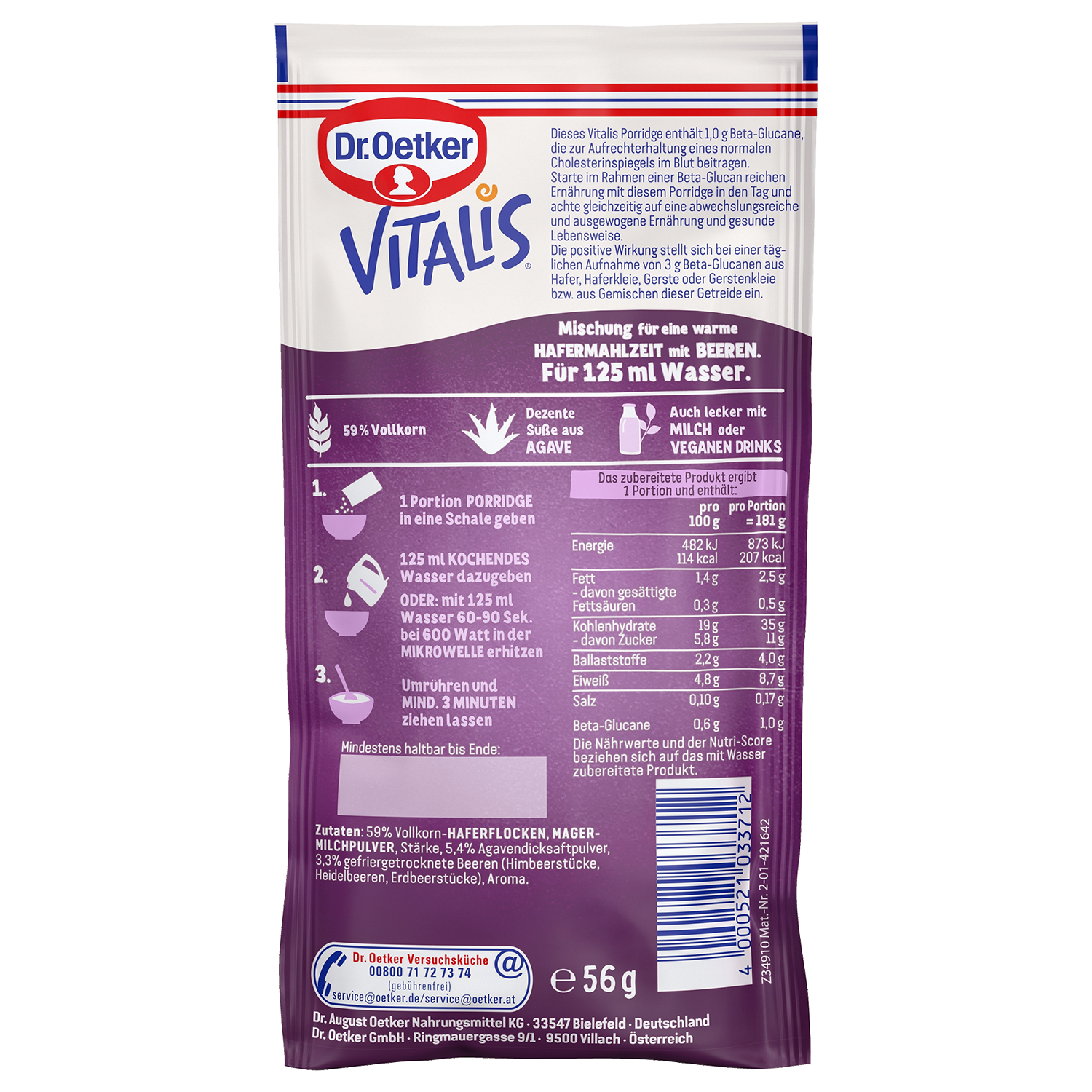 Vitalis Porridge Beeren