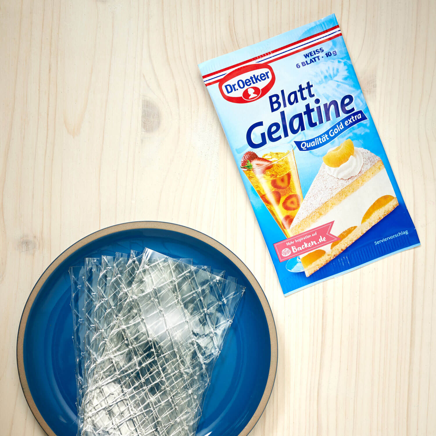 Blatt Gelatine weiß