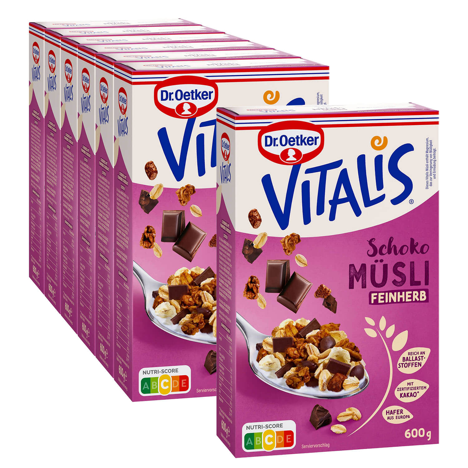 Vitalis Schokomüsli feinherb, 6er Pack + 1 gratis