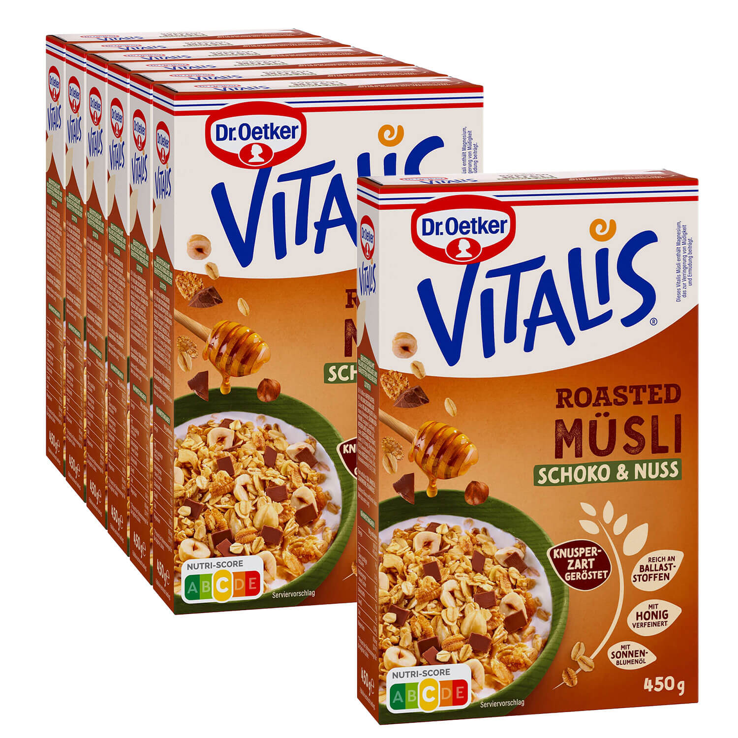 Vitalis Roasted Schoko-Nuss, 6er Pack + 1 gratis