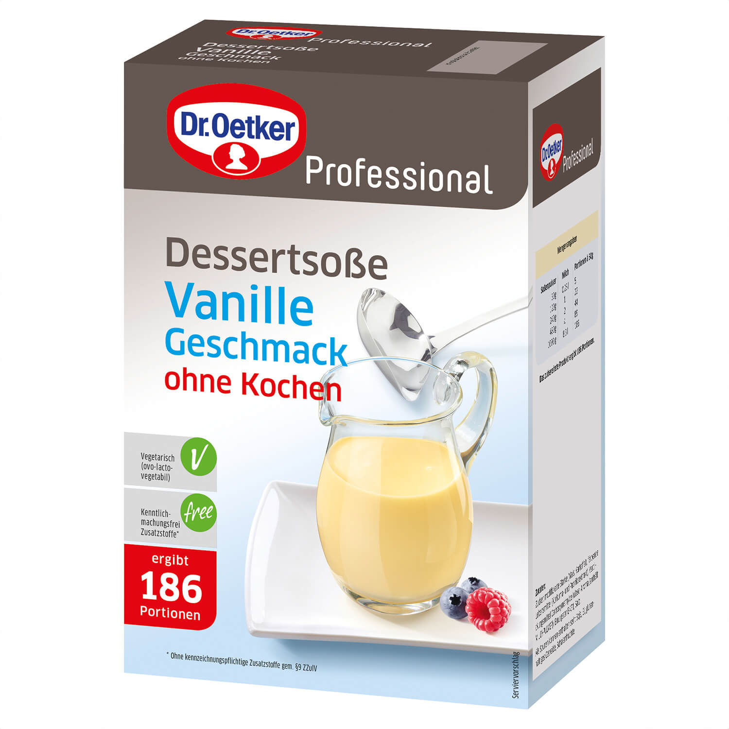 Dessertsoße Vanille-Geschmack ohne Kochen