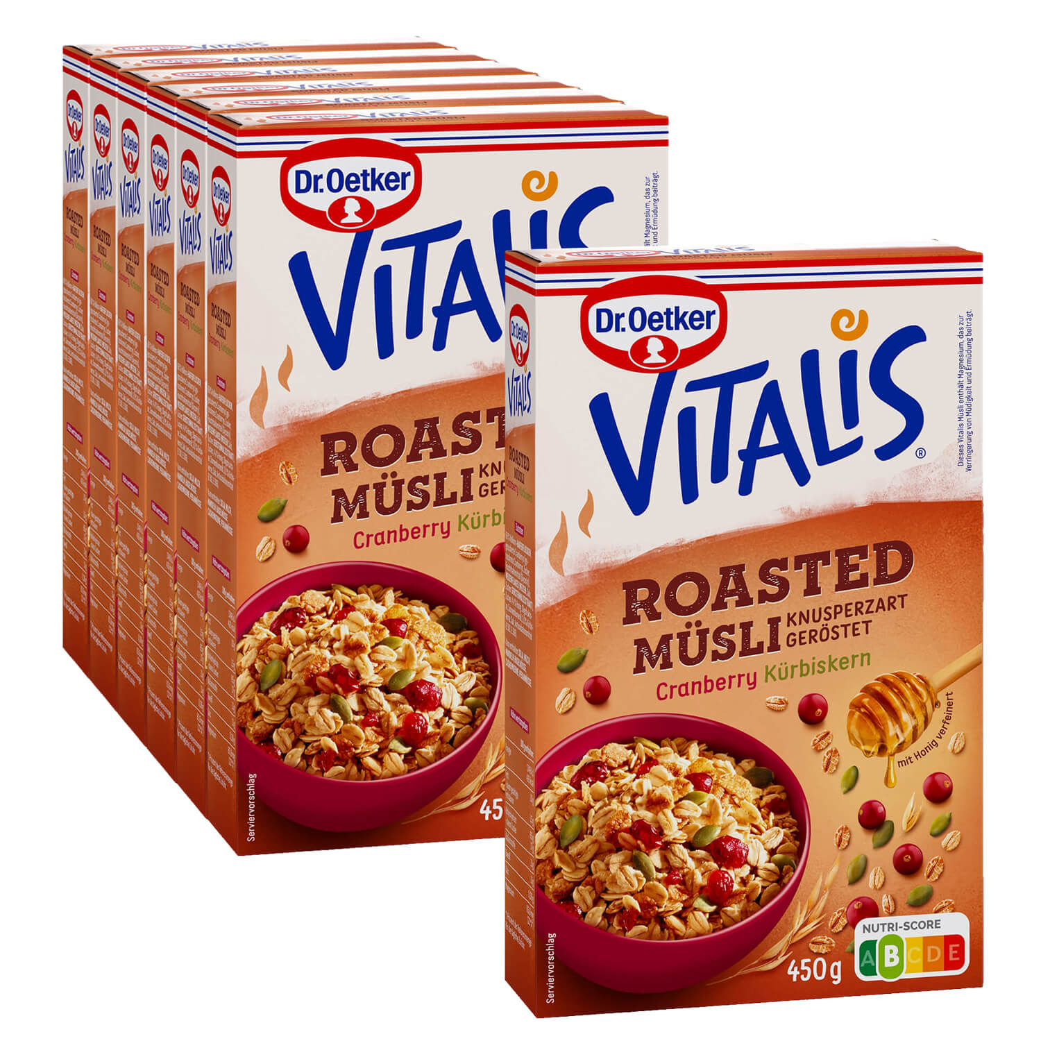 Vitalis Roasted Cranberry-Kürbiskern, 6er Pack + 1 gratis