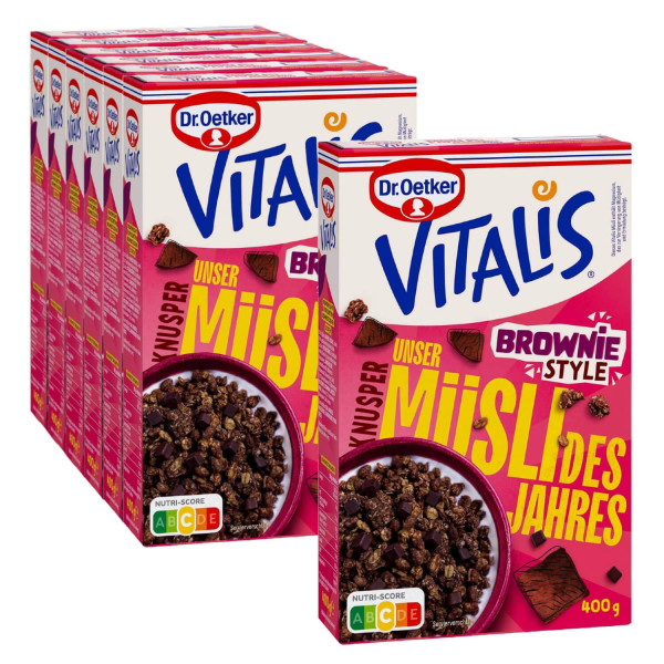 Vitalis Müsli des Jahres Brownie, 6er Pack + 1 gratis